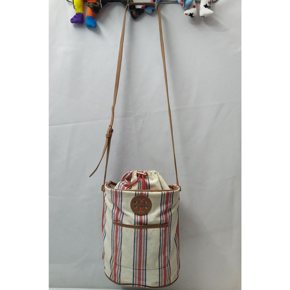 Tory Burch Multicolor Stripes Bucket Drawstring Crossbody Bag - Picture 7 of 16